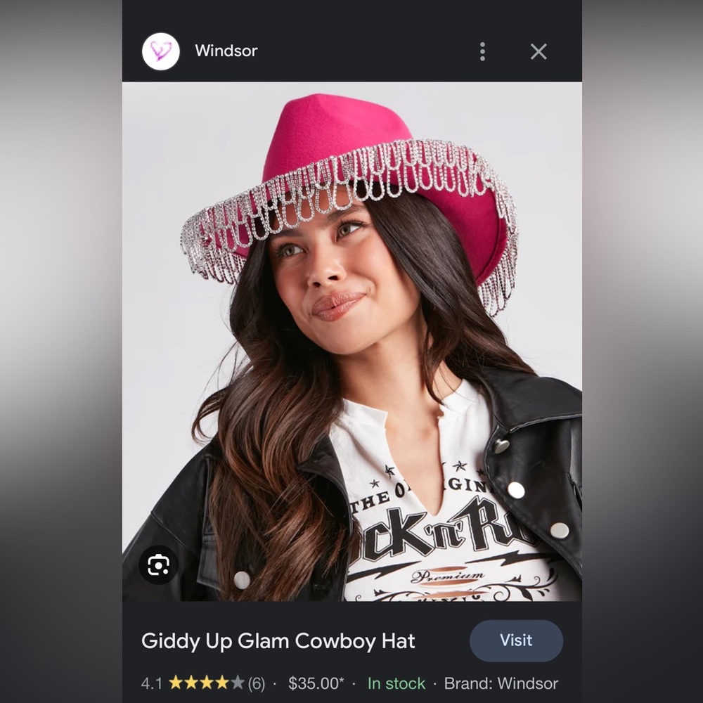 hot pink bling hat from Windsor